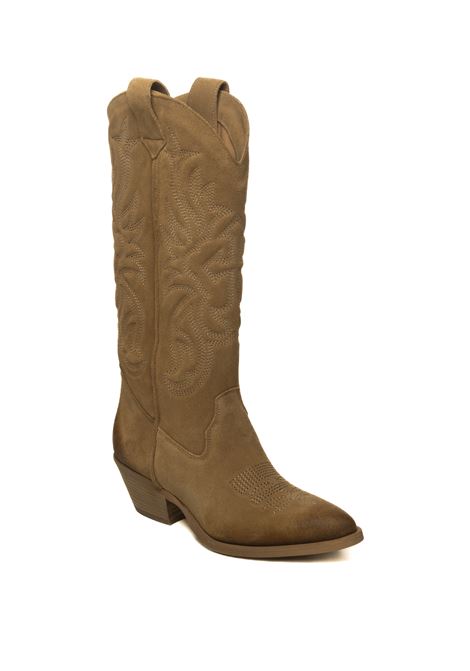 Black leather texan boot GISEL MOIRE | CALIFORNIACAM-DESERTO